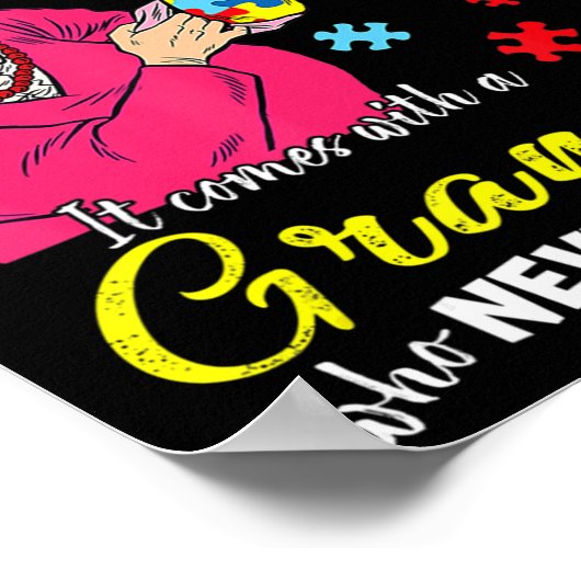 自閉症は来無名のおばあちゃんには無い ポスター (角)