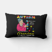 自閉症は来無名のおばあちゃんには無い ランバークッション (裏面)
