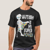 自閉症は私のすごい力であり、少年のための自閉症の意識である Tシャツ (正面)