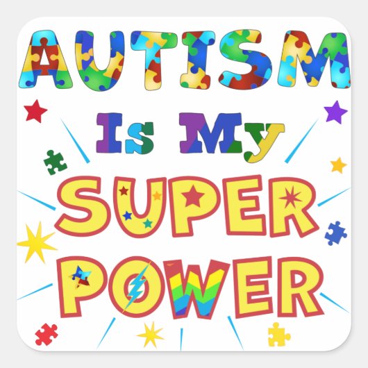 自閉症は私のすごい力 スクエアシール (正面)