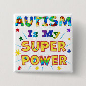 自閉症は私のすごい力 缶バッジ (正面)