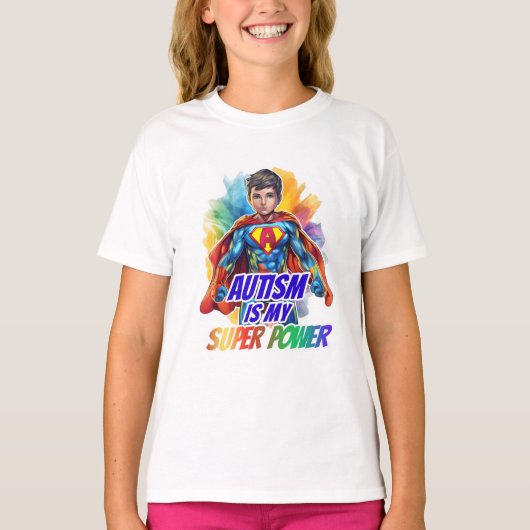 自閉症は私のすごい力 Tシャツ (正面)