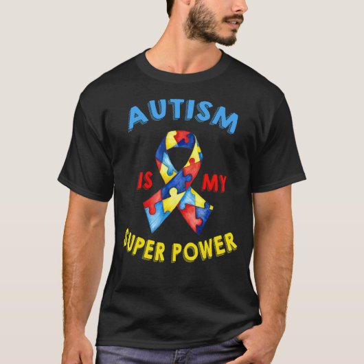 自閉症は私のスーパーパワー 自閉症啓発月間 1 Tシャツ (正面)