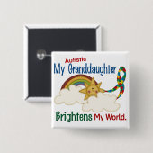 自閉症は私の世界1の孫娘を明るくします 缶バッジ (正面&裏面)