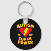 自閉症は私の力すごいスーパーヒーロー自閉症が待ち受けている キーホルダー (正面)