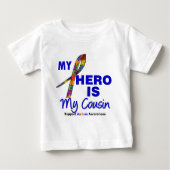 自閉症は私の英雄私のいとこです ベビーTシャツ (正面)