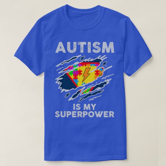 自閉症は私の超大国だ Tシャツ (デザイン正面)