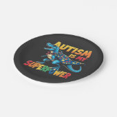 自閉症は私の超大国の恐竜の自閉症の意識 ペーパープレート (アングル)