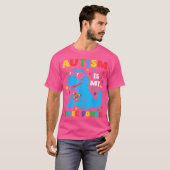 自閉症は私の超大国の恐竜Tレックス自閉症の子供 Tシャツ (正面フル)