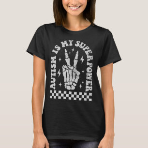 自閉症は私の超大国グルーヴ自閉症意識ボー Tシャツ