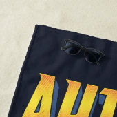 自閉症は私の超大国パーソナライズされた名 ビーチタオル (インサイチュ)