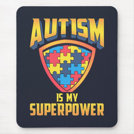 自閉症は私の超能力自閉症支援認識度 マウスパッド (正面)