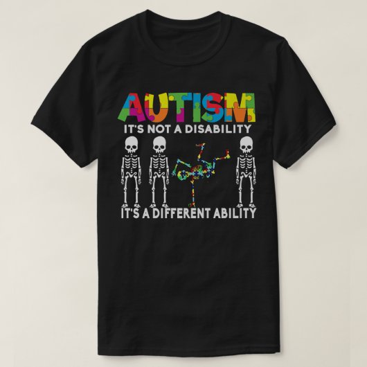 自閉症は能力違うスケルトン自閉症Gi Tシャツ (デザイン正面)