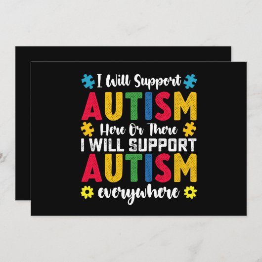 自閉症は自閉症の方々を応援する 招待状 (正面/裏面)