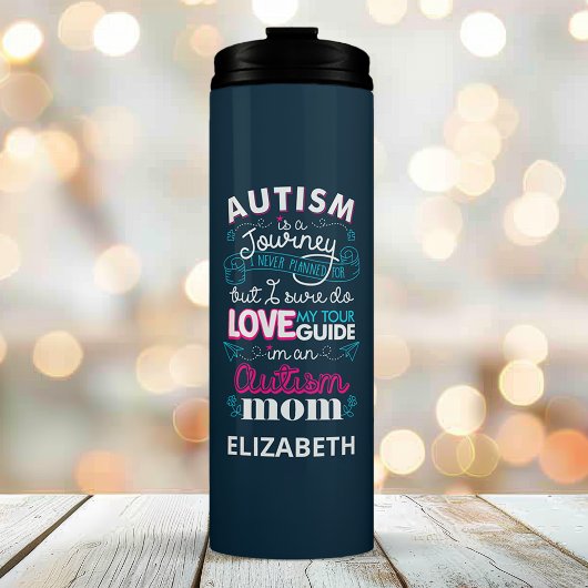 自閉症は自閉症の母親の旅パーソナライズされた名 タンブラー