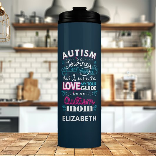 自閉症は自閉症の母親の旅パーソナライズされた名 タンブラー