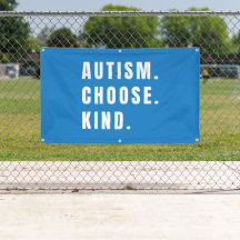 自閉症は親切なバナー屋外サインを選択