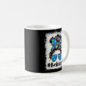 自閉症は親切な乱雑なBunママ生活ハートパズルWom コーヒーマグカップ (正面右)