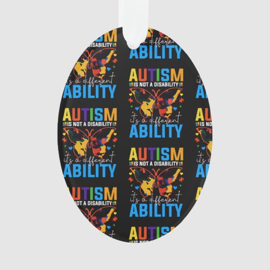 自閉症は障害ではない違う オーナメント (正面)