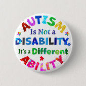 自閉症は障害ではない 缶バッジ (正面)
