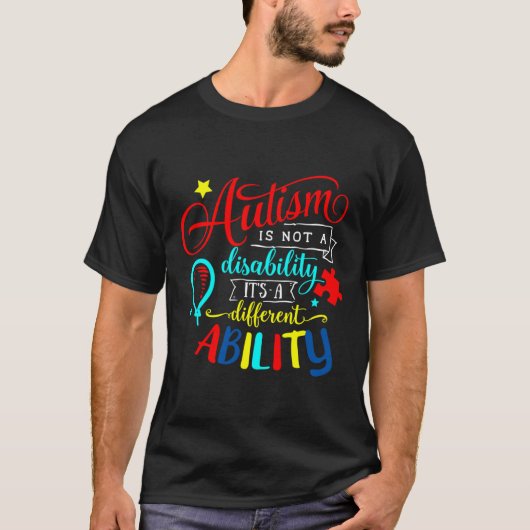 自閉症は障害ではない Tシャツ (正面)