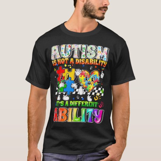 自閉症は障害ではなく異なる才能 Tシャツ (正面)
