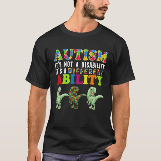 自閉症は障害ではなく異なる才能 Tシャツ (正面)