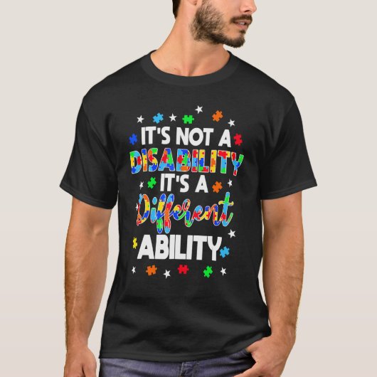 自閉症は障害ではなく異なる能力 Tシャツ (正面)