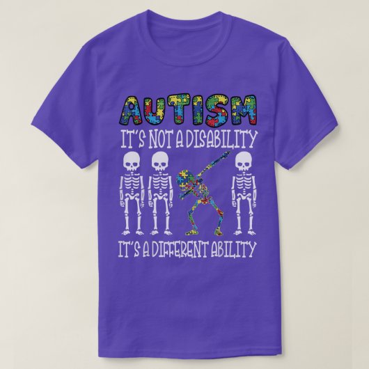 自閉症は障害自閉症意識のダビンではない Tシャツ (デザイン正面)