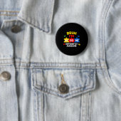 自閉症への理解を深める かわいい男の子の面白いサポートデザイン 缶バッジ (インサイチュ)
