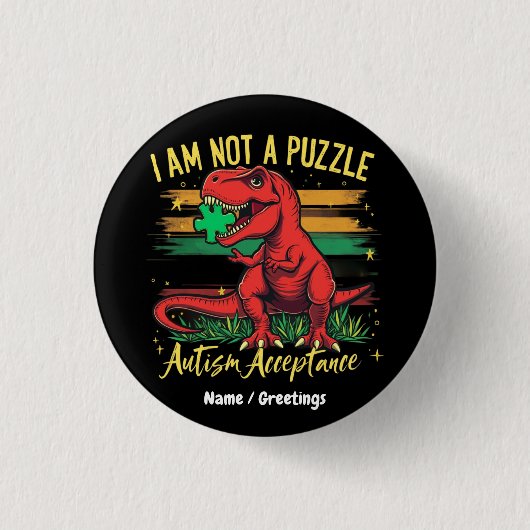 自閉症を受け入れるパズルではない 缶バッジ (正面)