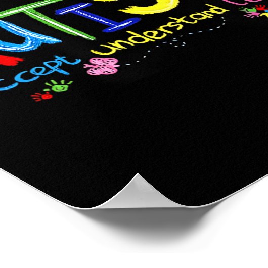 自閉症を受け入れる愛の自閉症の意識1 ポスター (角)