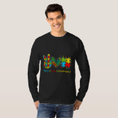 自閉症を受け入れる愛を理解するパズルピースのネクタイDy Tシャツ (正面フル)