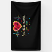 自閉症を受け入れる生きた愛ハートビートパズル 横断幕 (縦)