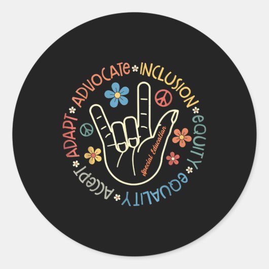 自閉症を受け入れる適応提唱法インクルージョン自閉症戦争 ラウンドシール (正面)