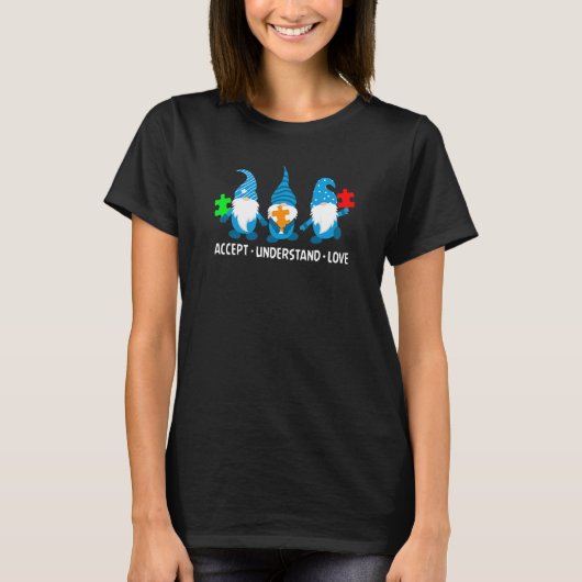 自閉症を受け入れ理解し愛する Asd 虹の花 Tシャツ (正面)