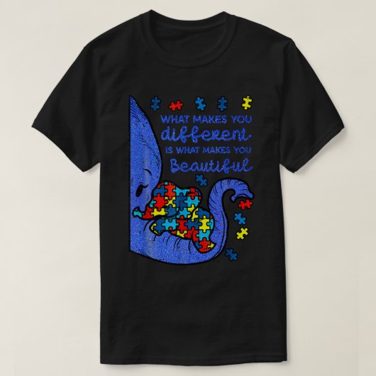 自閉症を引き起こすエレフ・ア違うント Tシャツ (デザイン正面)