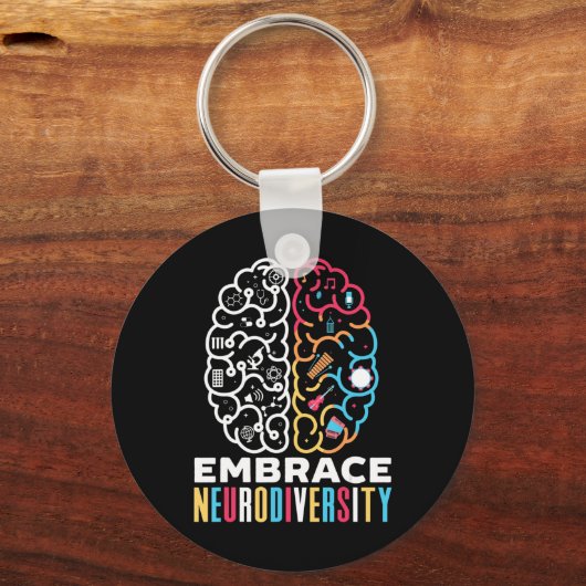 自閉症を意識したデザインを受け入れる キーホルダー (正面)