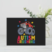 自閉症を粉砕するモンスター トラックの認知度 男の子と女の子 招待状 (スタンド正面)