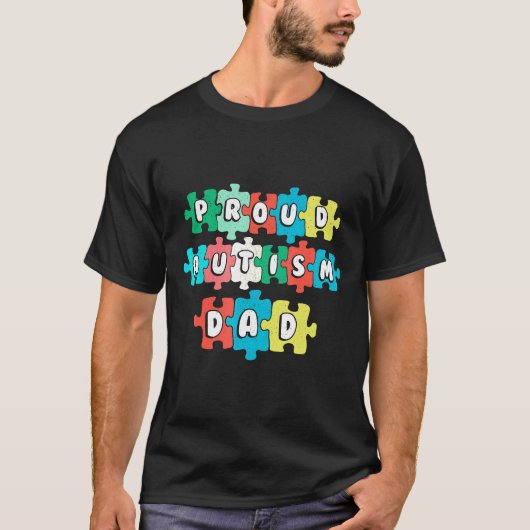 自閉症を誇りに思うお父さん Tシャツ (正面)