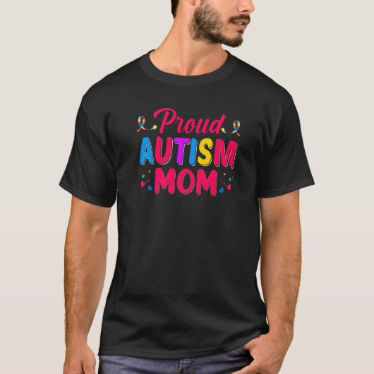 自閉症を誇りに思うママ 子供 自閉症の姉妹 少年 Tシャツ (正面)