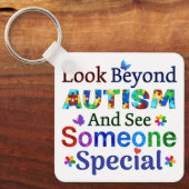 自閉症を超えて見る キーホルダー (正面)