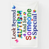 自閉症を超えて見る 横断幕 (縦)