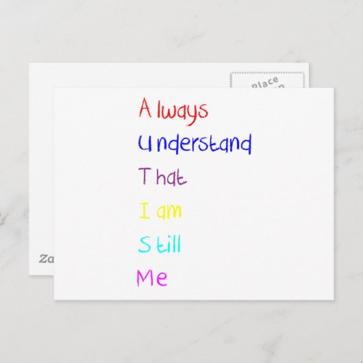自閉症アクロスティック詩クレヨン ポストカード (正面/裏面)