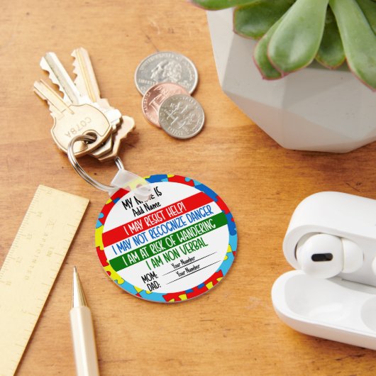 自閉症アラート非言語自閉症 キーホルダー (デスク)