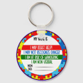 自閉症アラート非言語自閉症 キーホルダー (裏面)