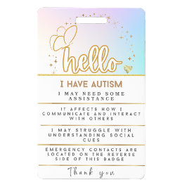 自閉症アラート 自閉症連絡バッジ バッジ