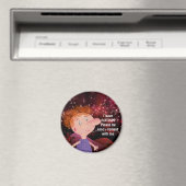 自閉症アワーネスラペルレッドヘアボーイブルゴーニュ マグネット (インサイチュ (食洗機))