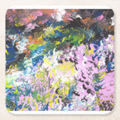 自閉症アーティスト-抽象芸術アートコースター スクエアペーパーコースター (正面)