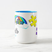 自閉症ア誇りを持ったウンティパステルパズル ツートーンマグカップ (中央)